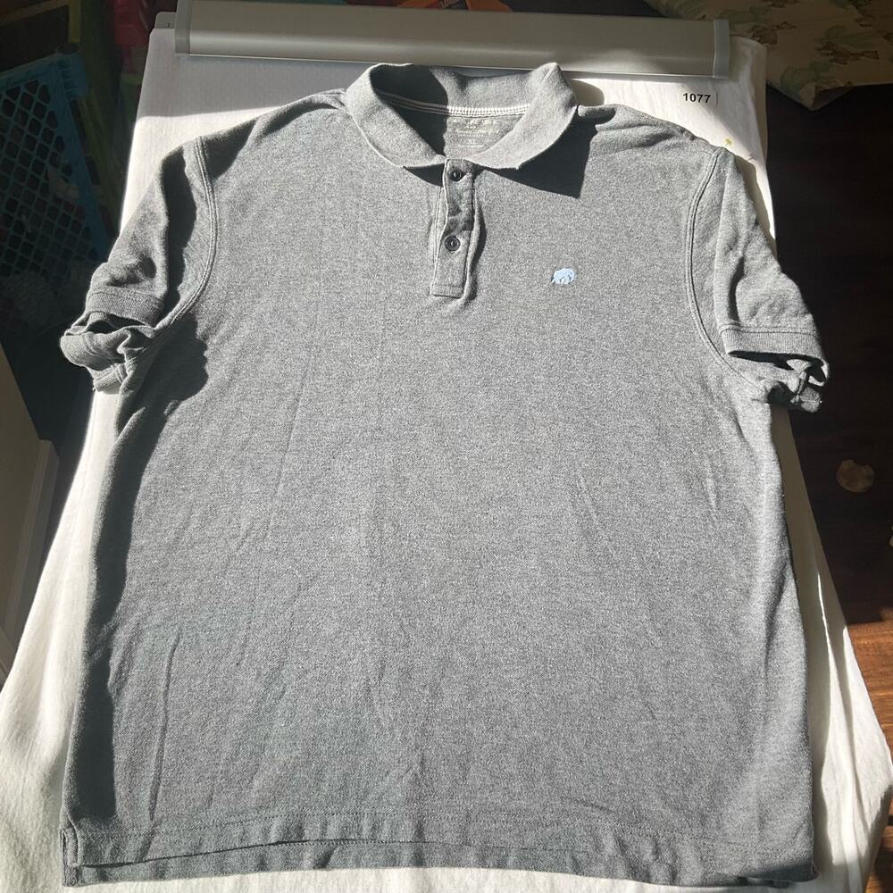 Banana Republic Men’s Short Sleeve Polo Shirt Size XL, Solid Gray,Thick Material